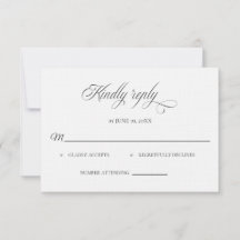 Klassische Hochzeit-RSVP-Karte in Schwarz-Weiß