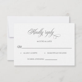 Klassische Hochzeit-RSVP-Karte in Schwarz-Weiß RSVP Karte