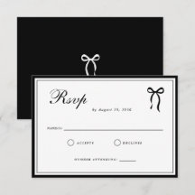 Klassische Hochzeit Schwarz & Weiß mit Schleife un