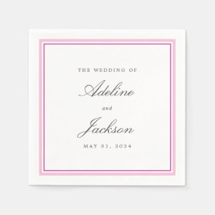 Klassische Hochzeit von Neapel, rosa Grenze Serviette