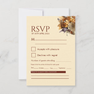 Klassische Hochzeits-RSVP-Karte mit Romantik-Motiv RSVP Karte