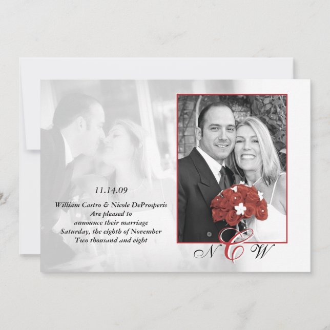 Klassische Hochzeitsankündigung Einladung (Vorderseite)