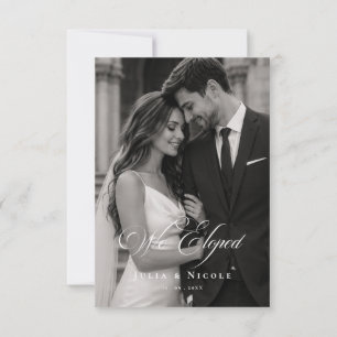 Klassische Hochzeitsankündigung mit Elopement-Foto Einladung