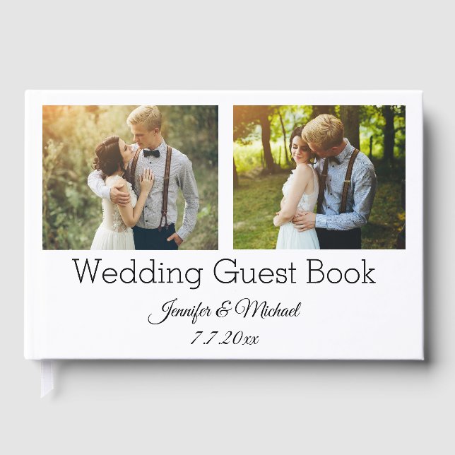 Klassische Hochzeitscollage mit klassischem Foto Gästebuch (Vorderseite)