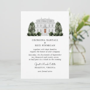Klassische Hochzeitseinladung Elegantes Herrenhaus Einladung