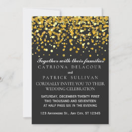 Klassische Hochzeitseinladung für Gold und Black D Einladung