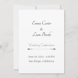 Klassische Hochzeitseinladung mit Typografie Einladung