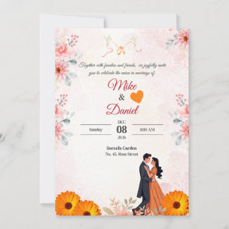 Klassische Hochzeitseinladungskarte Einladung