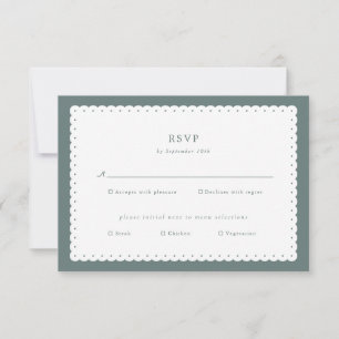 Klassische Hochzeitskarte mit skalierbarer Kante RSVP Karte