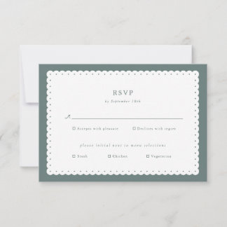Klassische Hochzeitskarte mit skalierbarer Kante RSVP Karte