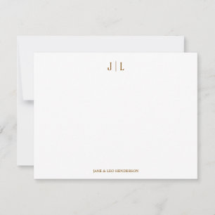 Klassische Hochzeitsmonogramm-Hochzeit für Paare Mitteilungskarte