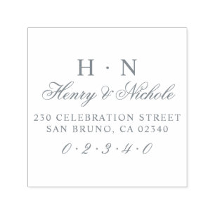 Klassische Hochzeitsnamen und Rücksendeadresse Permastempel