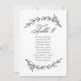Klassische Hochzeitssitzkarte. Tabelle Plan 11 Einladung