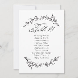 Klassische Hochzeitssitzkarte. Tabelle Plan 19 Einladung