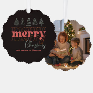 Klassische Holiday Scribbles Frohe Weihnachts-Keep Ornament Karte