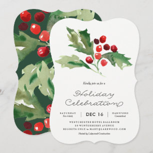 Klassische Holly Berry-Feier Einladung
