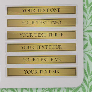 Klassische Imitate Gold mit schwarzem Text Aufkleber