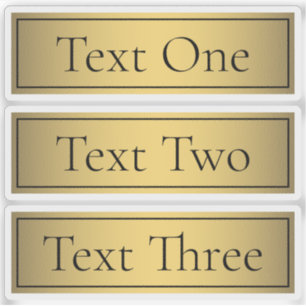 Klassische Imitate Gold v2 mit schwarzem Text Aufkleber