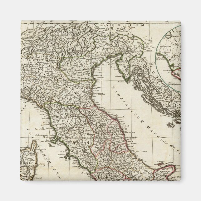 Klassische Italienische Karte Magnet (Vorne)