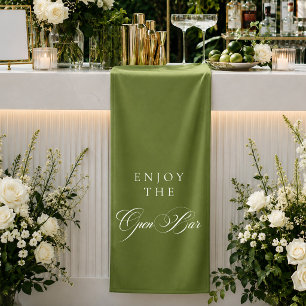 Klassische Ivory-Grün-Kalligrafie-Hochzeits-Open-B Banner