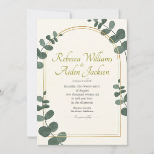 Klassische Ivory- und Roségold-Hochzeit Einladung