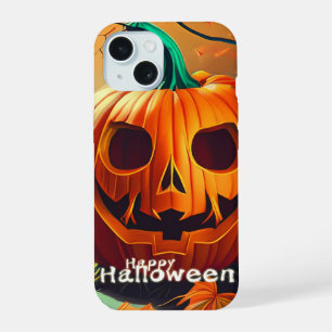 Klassische Jack-o-Lantern-Herbstwaldszene iPhone 15 Hülle