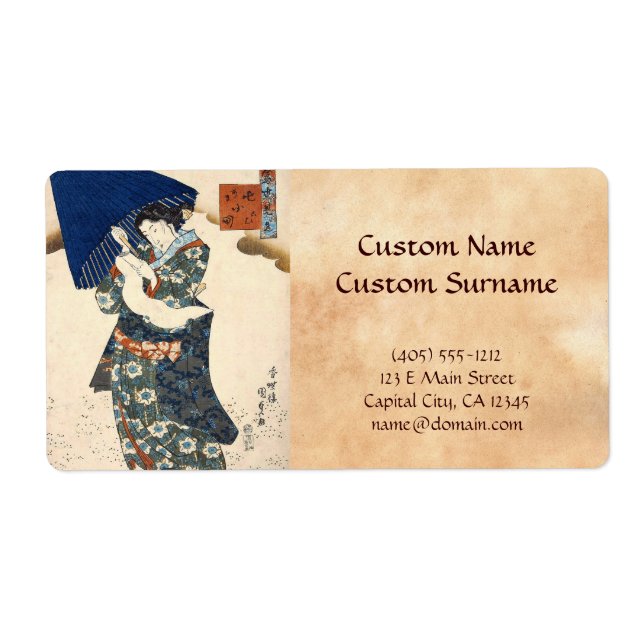 Klassische japanische ukiyo-e geisha mit Schirmkun (Vorne)