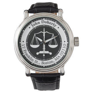 Klassische Justizskala | Information des Rechtsanw Armbanduhr