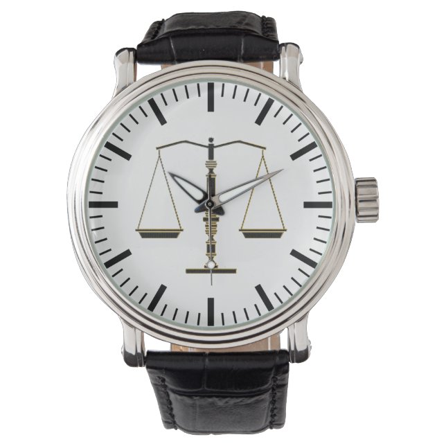 Klassische Justizskala | Law Best Gifts Armbanduhr (Vorderseite)