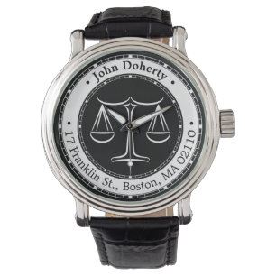 Klassische Justizskala Rechtsanwalt Armbanduhr