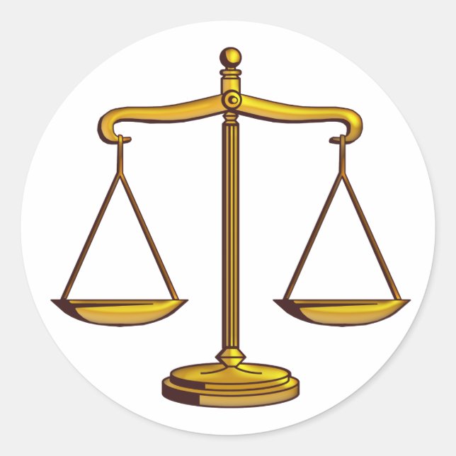 Klassische Justizskala | Rechtsanwaltsbüro Runder Aufkleber (Vorderseite)