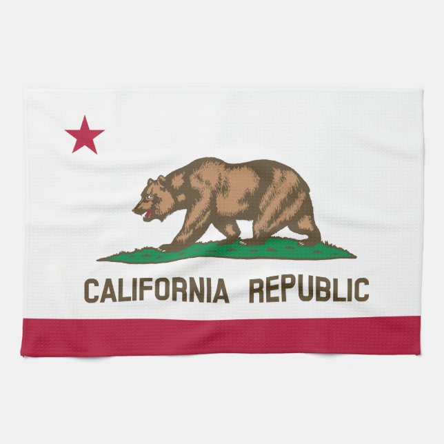 Klassische Kalifornien-Staats-Flagge Geschirrtuch (Horizontal)