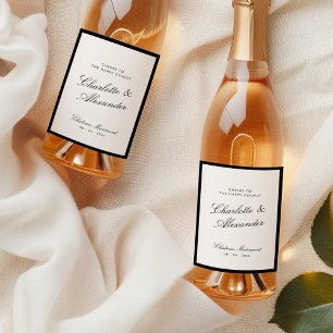 Klassische Kalligrafie Altes Geld Hochzeit Weinetikett