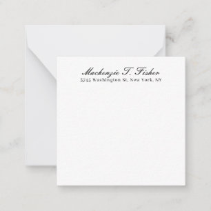 Klassische Kalligrafie Elegant schlicht Schwarz &  Mitteilungskarte