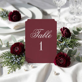 Klassische Kalligrafie-Hochzeitstisch-Nummernkarte