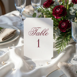 Klassische Kalligrafie-Hochzeitstisch-Nummernkarte