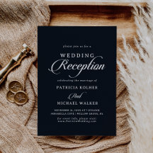 Klassische Kalligrafie Schwarz-Weiß-Hochzeitsempfa