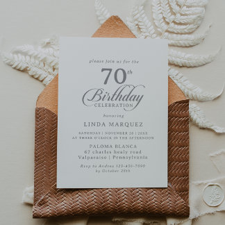 Klassische Kalligrafie zum 70. Geburtstag Einladung