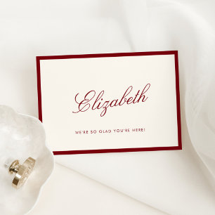 Klassische Kalligraphie Deep Red Old Money Platzka Tischnummer