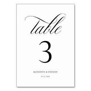 Klassische Kalligraphie Elegant Wedding Tischnumme Tischnummer