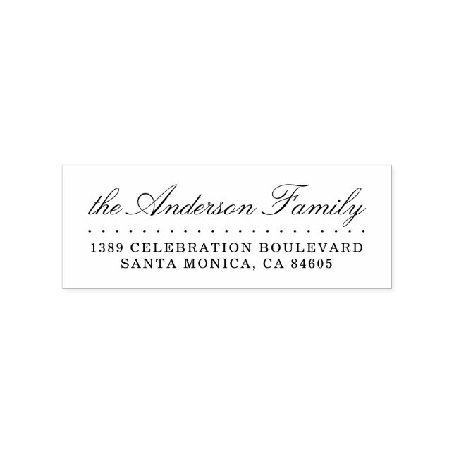 Klassische Kalligraphie Familienname und Rücksende Gummistempel (Prägung)