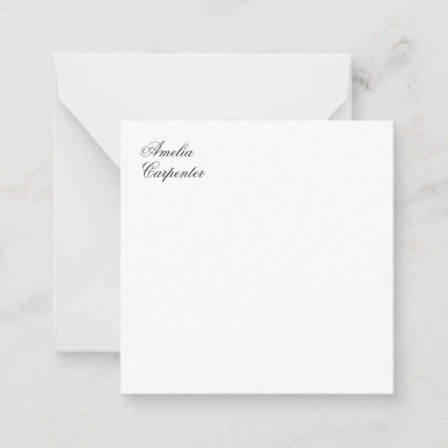 Klassische Kalligraphie Minimalistisch Beruflich Mitteilungskarte (Vorderseite)