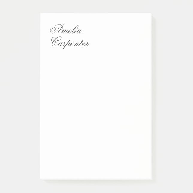 Klassische Kalligraphie Minimalistisch Beruflich Post-it Klebezettel (Vorderseite)