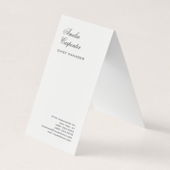 Klassische Kalligraphie Minimalistisch Beruflich Visitenkarten (Vorderseite)