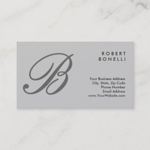 Klassische Kalligraphie Monogram Gray Business Car Visitenkarte