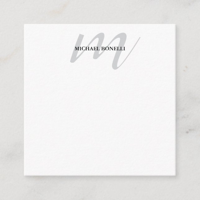 Klassische Kalligraphie-Monogramm beruflich Begleitkarte (Vorderseite)