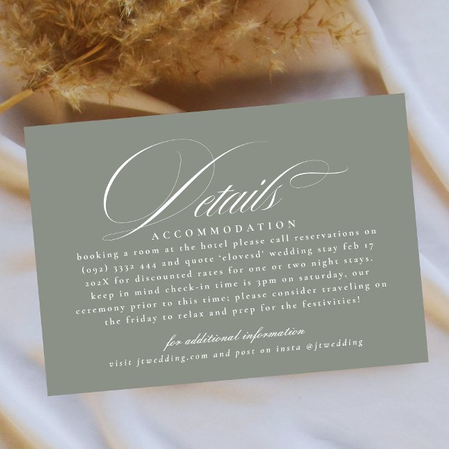 Klassische kalligraphische Details für graue Hochz Begleitkarte (Von Creator hochgeladen)