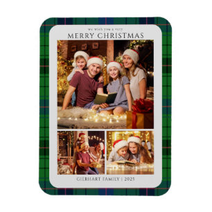 Klassische Karierte Fotos Tartan Weihnachten Urlau Magnet