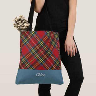 Klassische Karierte Mit Monogramm Tote Bag Tasche