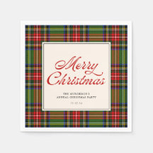 Klassische Karierte Retro-Script Frohe Weihnachten